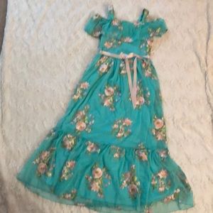 Girls sz 8 NWT aqua blue maxi dress by Speechless